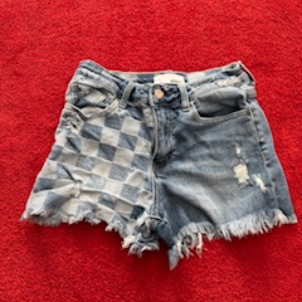 Vervet - Checkered Denim Shorts - size S